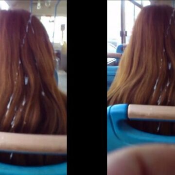 Clip: Quay tay xuất tinh đầy tóc em gái trên xe buýt